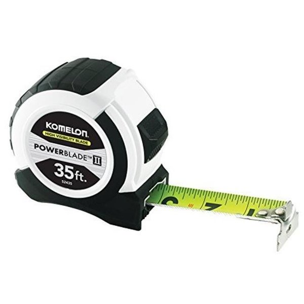 Komelon Komelon USA 416-52435 35 ft. Abs Powerblade II Wide Blade Tape Measures - Small; White & Black 416-52435